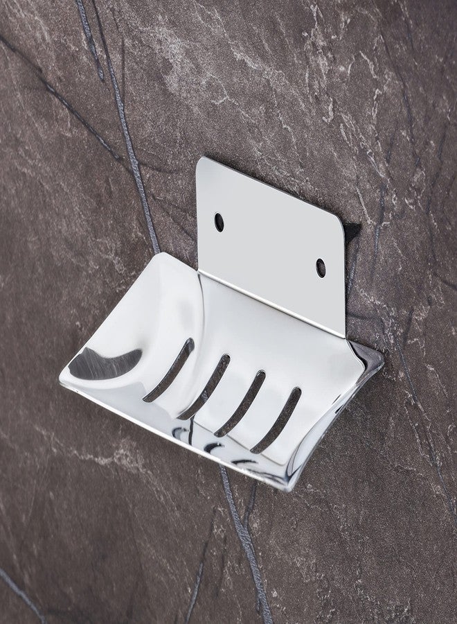 iSTAR Stainless Steel Chrome Finish Square Soap Dish Holder for Bathroom Soap Case for Home (Pack of 1) - Image 3